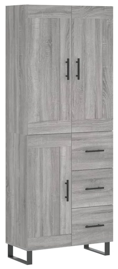 vidaXL Ντουλάπι Γκρι Sonoma 69,5 x 34 x 180 εκ. Επεξεργασμένο Ξύλο