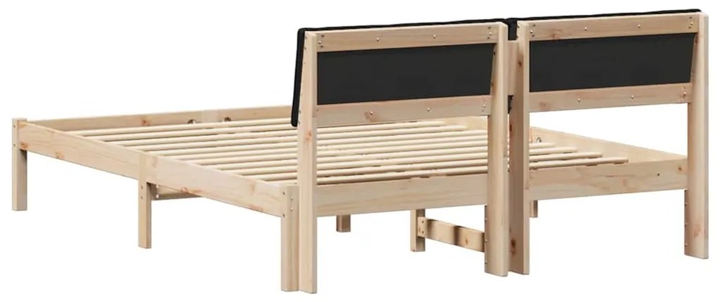 vidaXL Σκελετός Κρεβατιού με κεφαλάρι Καφέ και μαύρο 160 x 200 cm