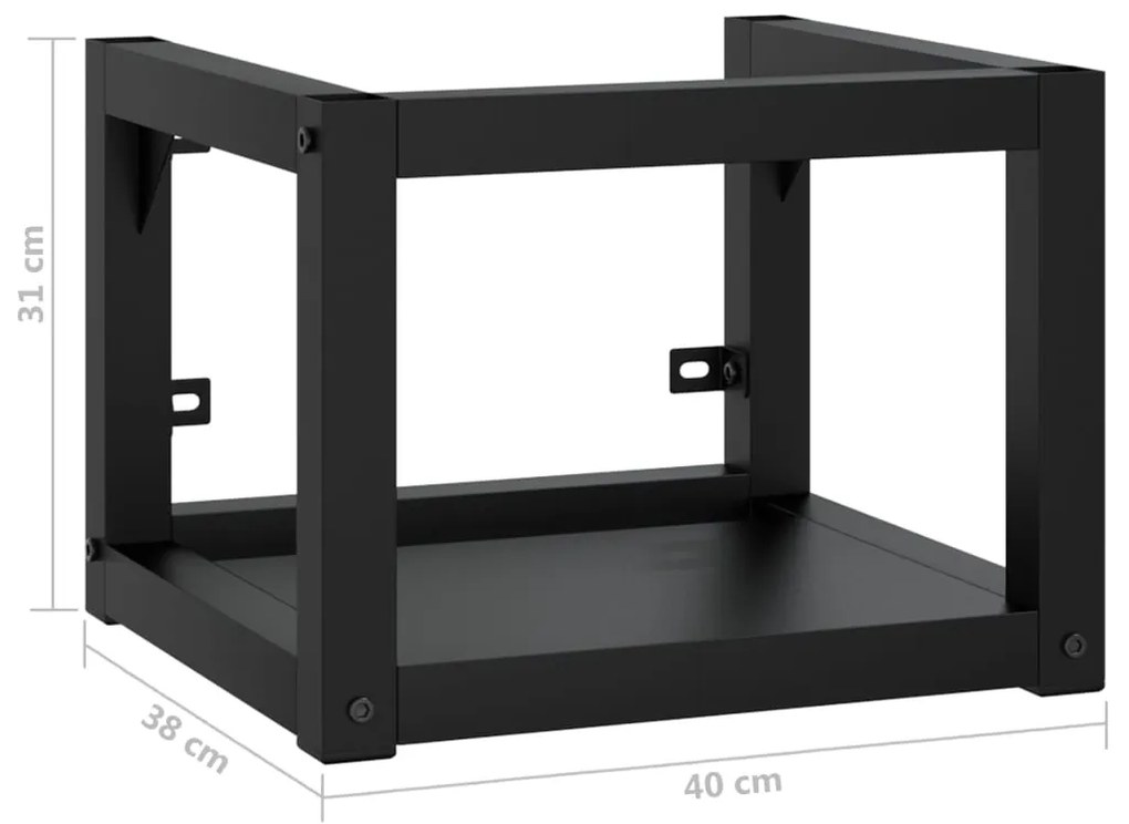 Έπιπλο Μπάνιου Επιτοίχιο Μαύρο 40 x 38 x 31 εκ. Σιδερένιο - Μαύρο