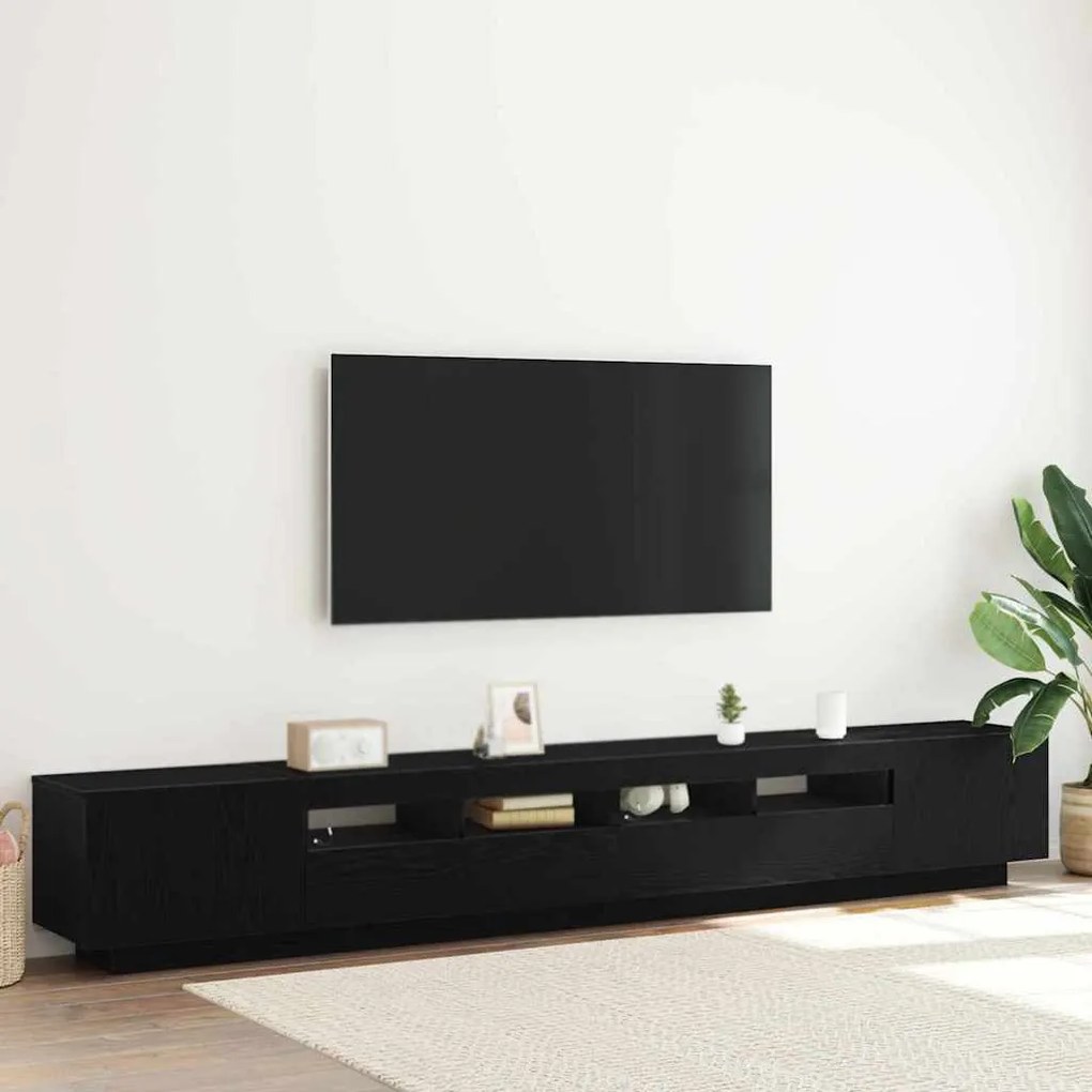 vidaXL Ντουλάπι TV 3 pcs Μαύρο 260 x 35 x 40 εκ Επεξεργασμένο ξύλο