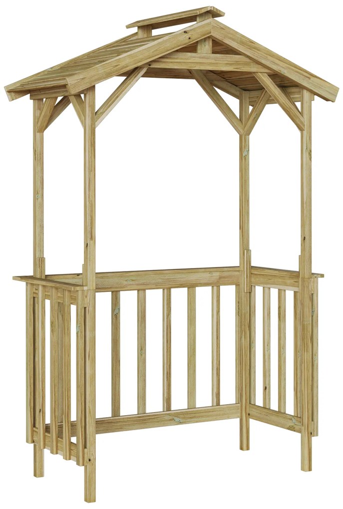 vidaXL Στέγαστρο μπάρμπεκιου Καφέ 133.5 x 63 x 200 εκ.
