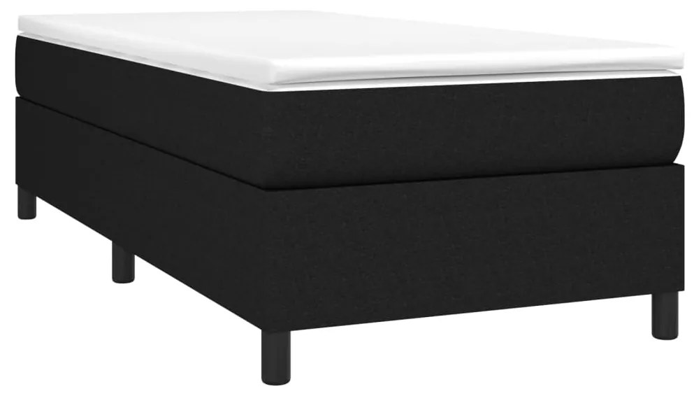 vidaXL Κρεβάτι Boxspring με Στρώμα Μαύρο 90x200 εκ. Υφασμάτινο