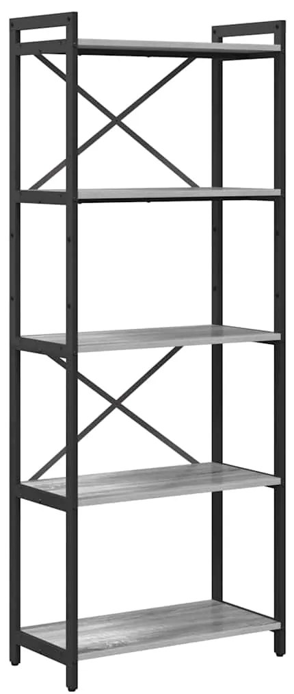 vidaXL Βιβλιοθήκη Γκρι sonoma 60 x 30 x 153 εκ Επεξεργασμένο ξύλο