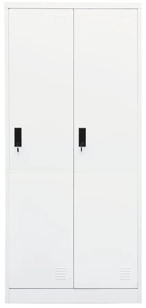 vidaXL Ντουλάπα Λευκή 80 x 50 x 180 εκ. από Χάλυβα