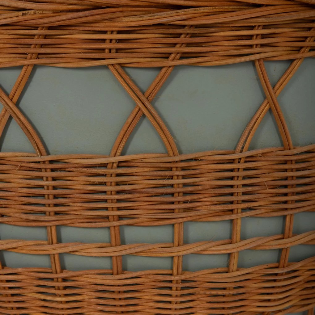 Τραπεζάκι σαλονιού VILHENA Fiber Cement Πράσινο και Rattan Φυσικό Φ56x47Υεκ. 56x56x47 εκ.