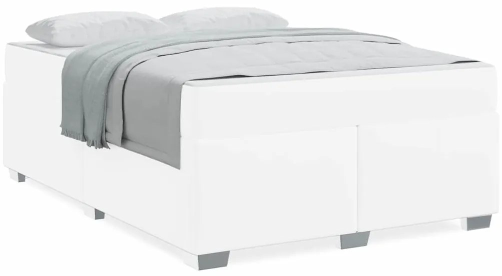 vidaXL Σκελετός Κρεβατιού Λευκό 140 x 200 cm Τεχνητό δέρμα