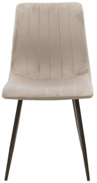 Καρέκλα Noor γκρι βελούδο-πόδι μαύρο μέταλλο 44x55x86εκ 44x55x86 εκ.