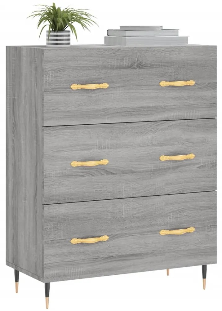 vidaXL Ντουλάπι Γκρι Sonoma 69,5 x 34 x 90 εκ. από Επεξεργασμένο Ξύλο