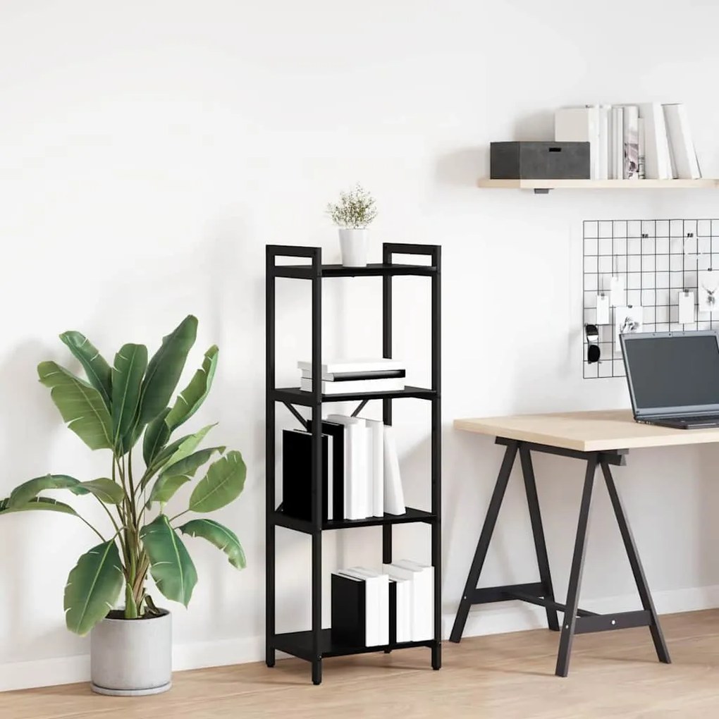 vidaXL Ράφι Βιβλίων Μαύρη Οξυά 40 x 30 x 85 εκ Επεξεργασμένο ξύλο