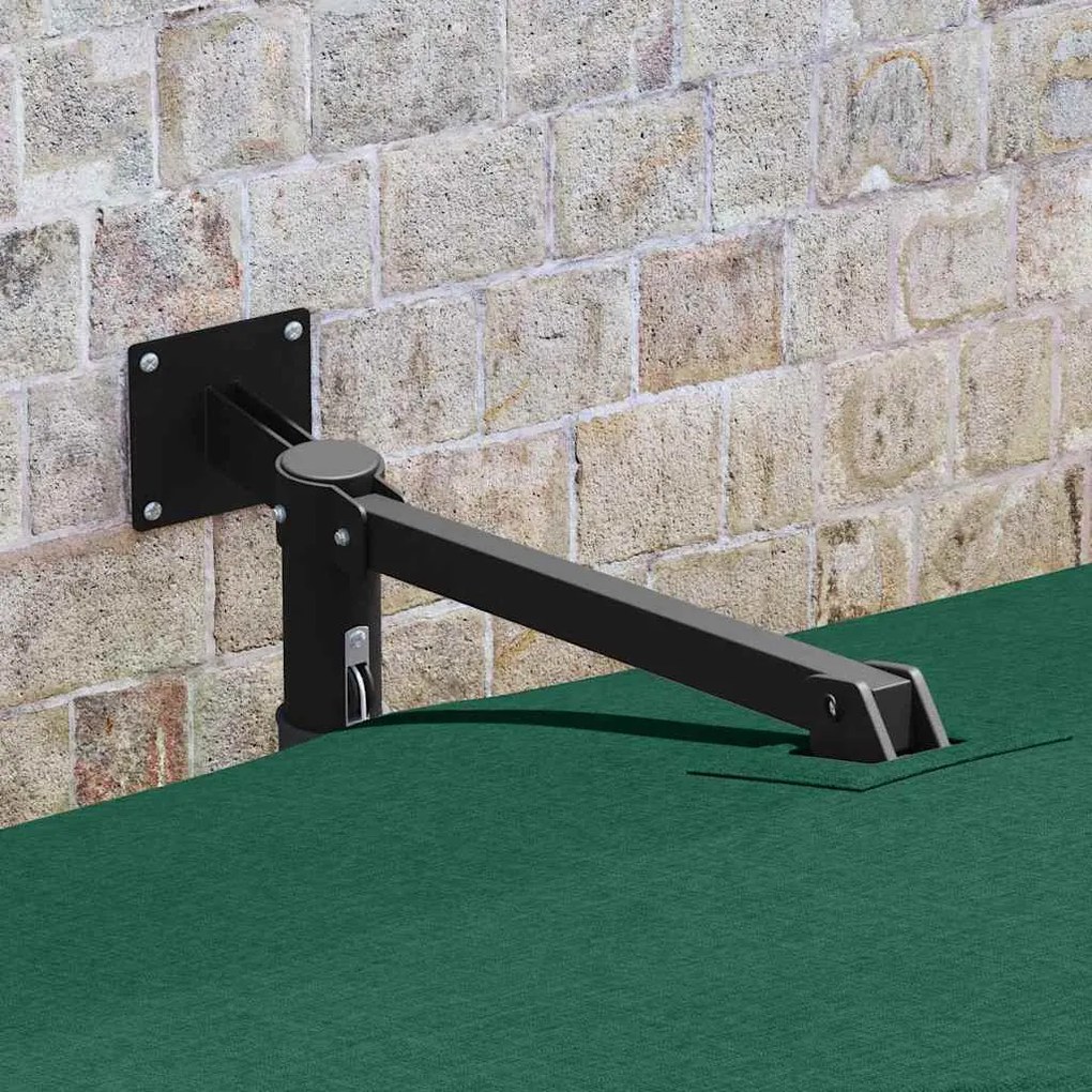 vidaXL Ομπρέλα Κήπου Πράσινο, Μαύρο 248.5 x 247.5 x 160 εκ.
