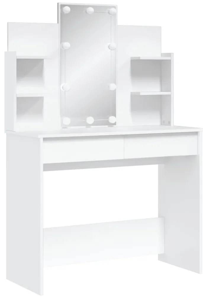 vidaXL Μπουντουάρ με LED Φώτα Λευκό 96x40x142 εκ.