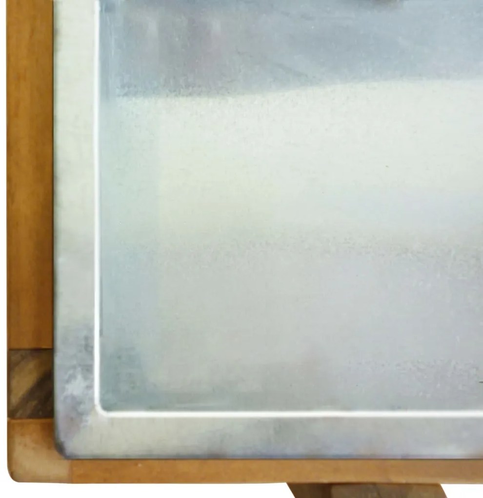 vidaXL Ζαρντινιέρα Υπερυψωμένη από Μασίφ Ξύλο Ακακίας και Ψευδάργυρο