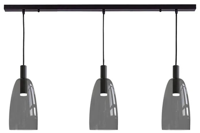 Φωτιστικό Οροφής Τρίφωτο LED Zambelis 1970 Smoked Grey