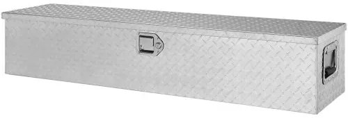 VEVOR Heavy Duty Aluminum Truck Bed Tool Box, Diamond Plate Tool Box with Side Handle and Lock Keys, Storage Tool Box Chest Box Organizer for Pickup, Truck Bed, RV, Trailer, 48&quot;x15&quot;x15&quot;, Silver
