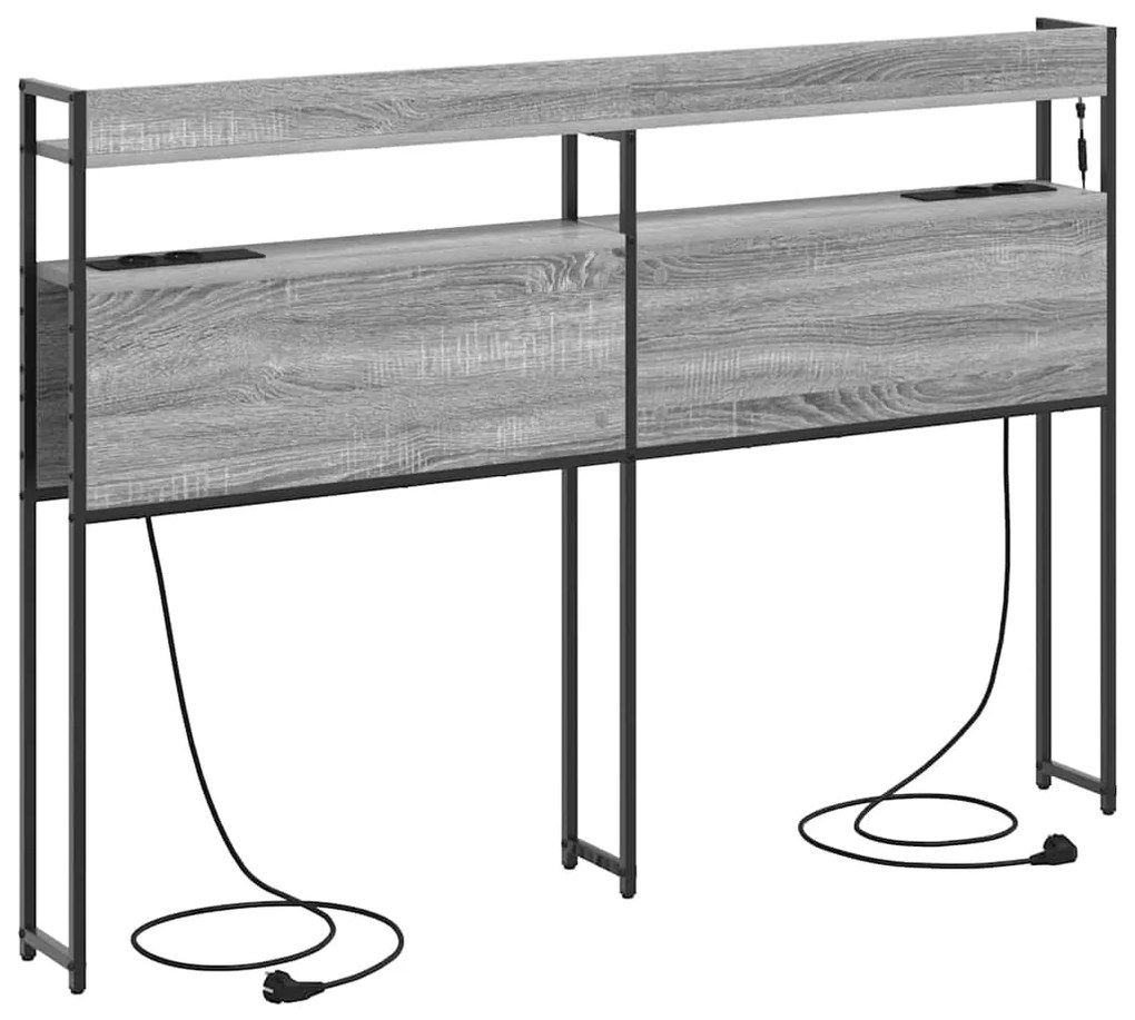 vidaXL Κεφαλάρι με ράφι Γκρι sonoma 120 cm Επεξεργασμένο ξύλο