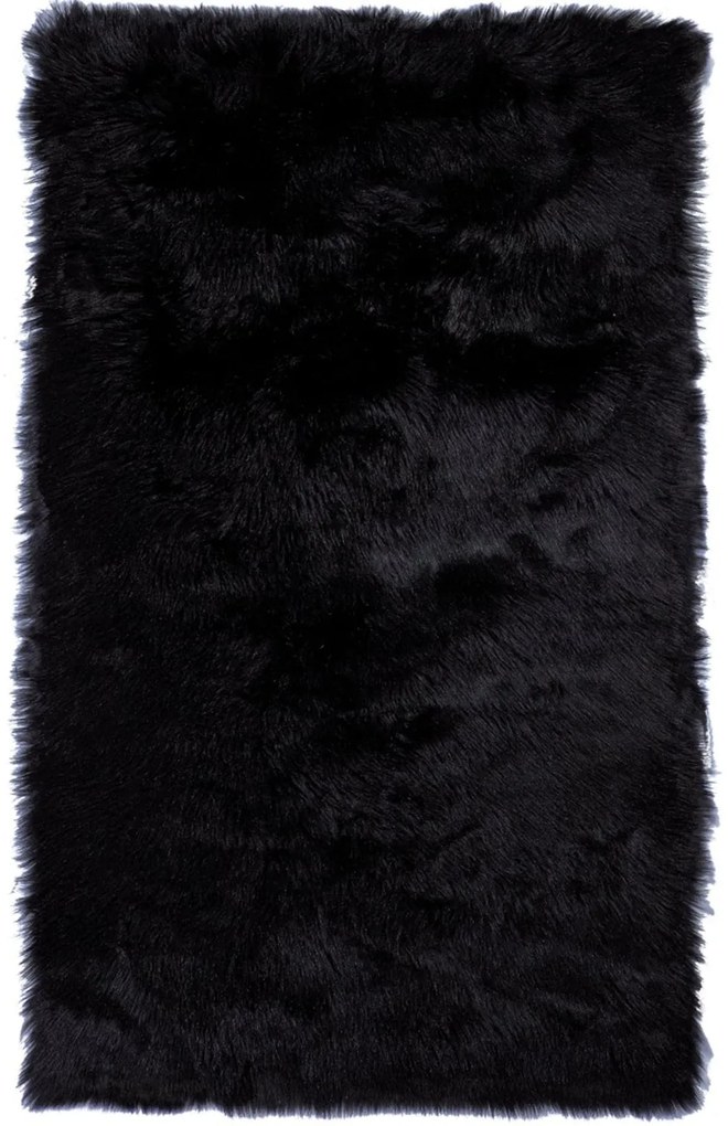 Χαλί Γούνινο Mario 30 Black Kentia 150Χ200cm