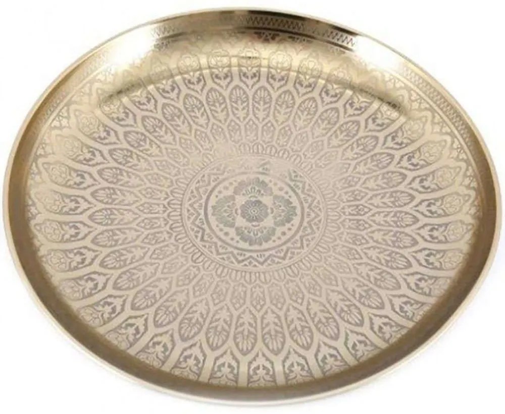 Διακοσμητικός Δίσκος Curved Φ42cm Gold Metal
