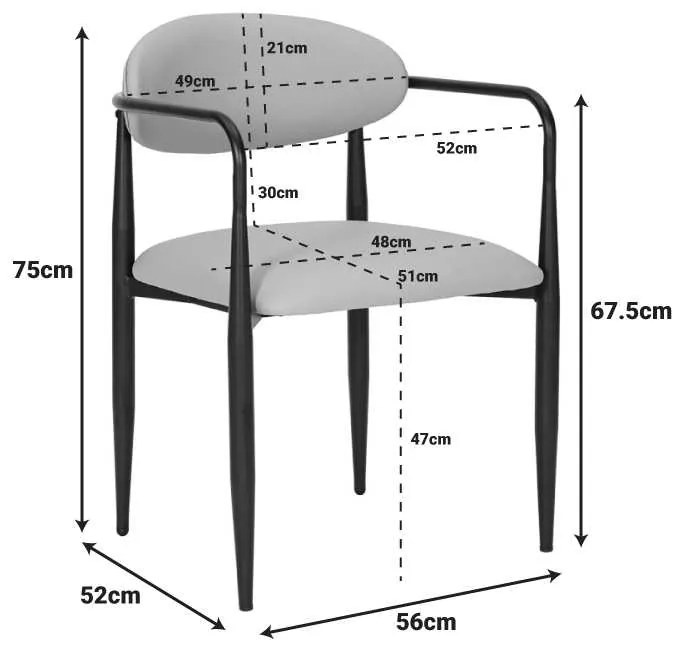 Πολυθρόνα Kalone pakoworld pu σε γκρι-μπεζ απόχρωση 56x55x78εκ