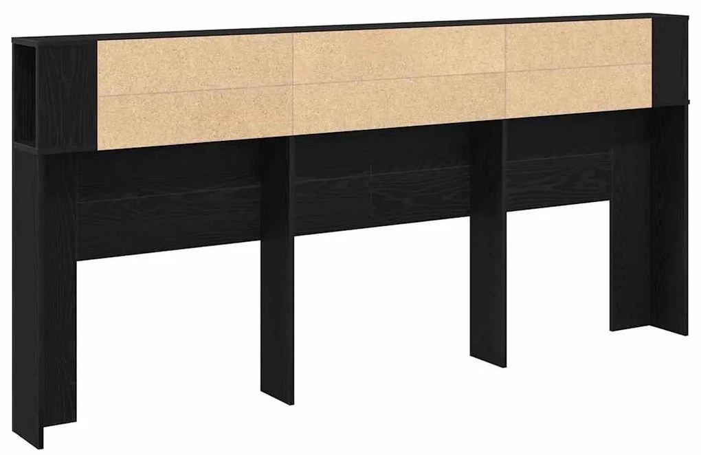 vidaXL Κρεβάτι με Κεφαλάρι με ράφι Μαύρη Οξυά 220 x 18,5 x 102,5 εκ.