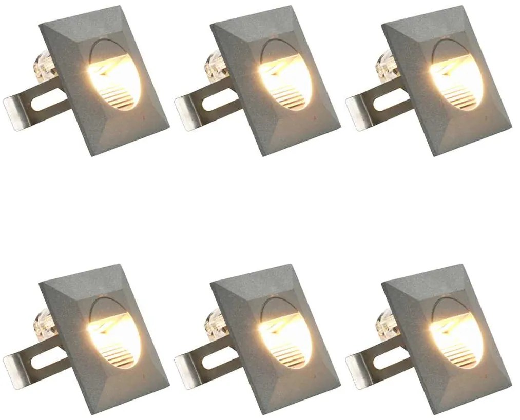 vidaXL Φωτιστικά Τοίχου LED Εξωτερικού Χώρου Τετράγωνα 6 τεμ. Ασημί 5W