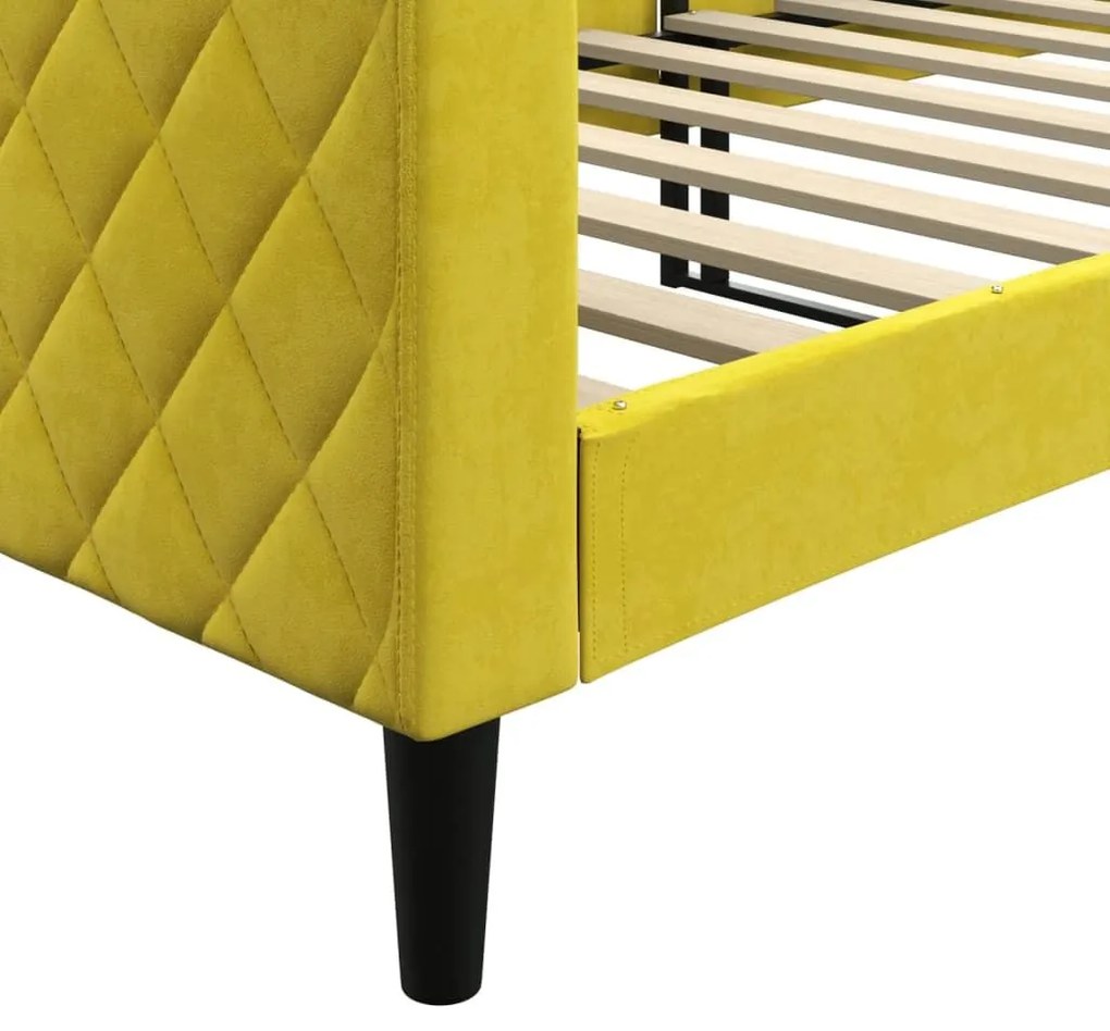 Καναπές Κρεβάτι Κίτρινος 80 x 200 εκ. Βελούδινος - Κίτρινο