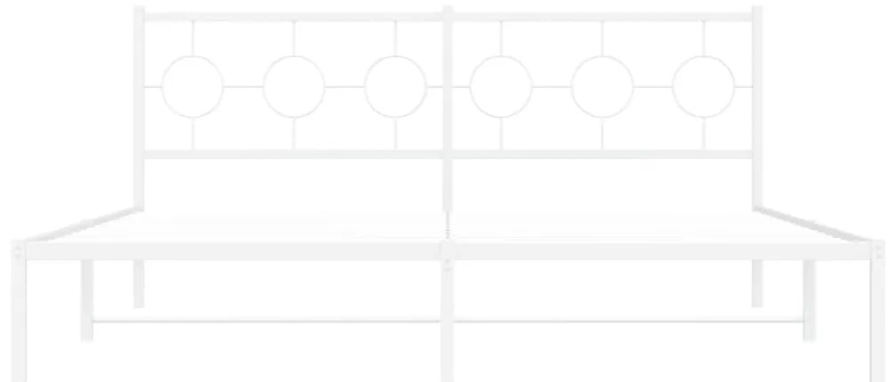 vidaXL Πλαίσιο Κρεβατιού με Κεφαλάρι Λευκό 183 x 213 εκ. Μεταλλικό