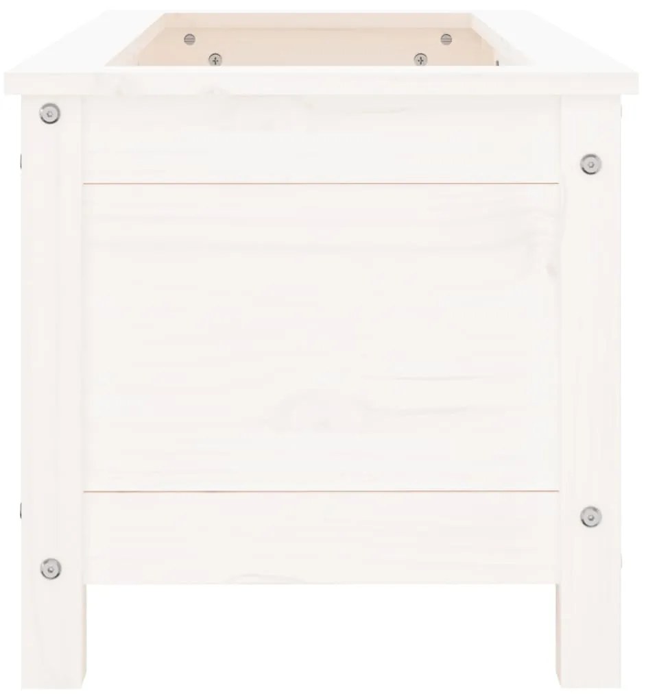 vidaXL Ζαρντινιέρα Λευκή 82,5 x 40 x 39 εκ. από Μασίφ Ξύλο Πεύκου