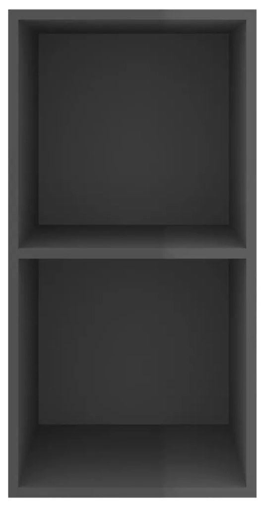 vidaXL Έπιπλο Τηλεόρασης Κρεμαστό Γυαλ. Γκρι 37x37x72 εκ. Επεξ. Ξύλο