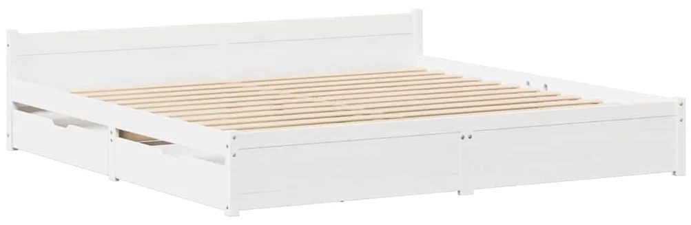 vidaXL Σκελετός Κρεβ. Χωρίς Στρώμα Λευκό 120x190 εκ Μασίφ Πεύκο