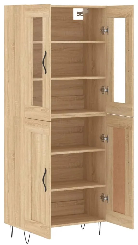vidaXL Ντουλάπι Sonoma δρυς 69,5 x 34 x 180 εκ. από Επεξεργασμένο Ξύλο