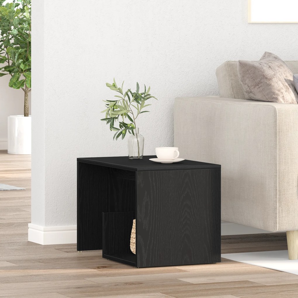 vidaXL Τραπέζι Σαλονιού Μαύρο Δρύς 59x36x38 εκ. Επεξεργασμένο ξύλο