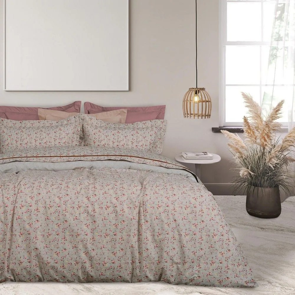 Κουβερλί 9619 Happy Grey-Pink Das Home Single 160x240cm 100% Βαμβάκι