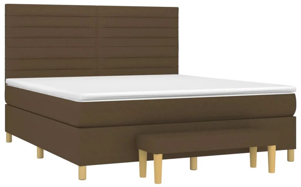 ΚΡΕΒΑΤΙ BOXSPRING ΜΕ ΣΤΡΩΜΑ ΣΚΟΥΡΟ ΚΑΦΕ 160X200 ΕΚ ΥΦΑΣΜΑΤΙΝΟ 3137248