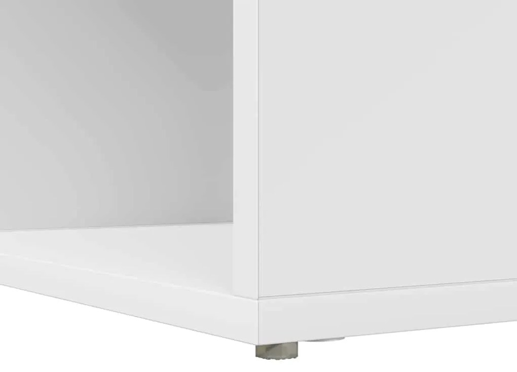 vidaXL Γωνιακό γραφείο με ράφι Λευκό 101.5 x 149.5 x 149.5 εκ.