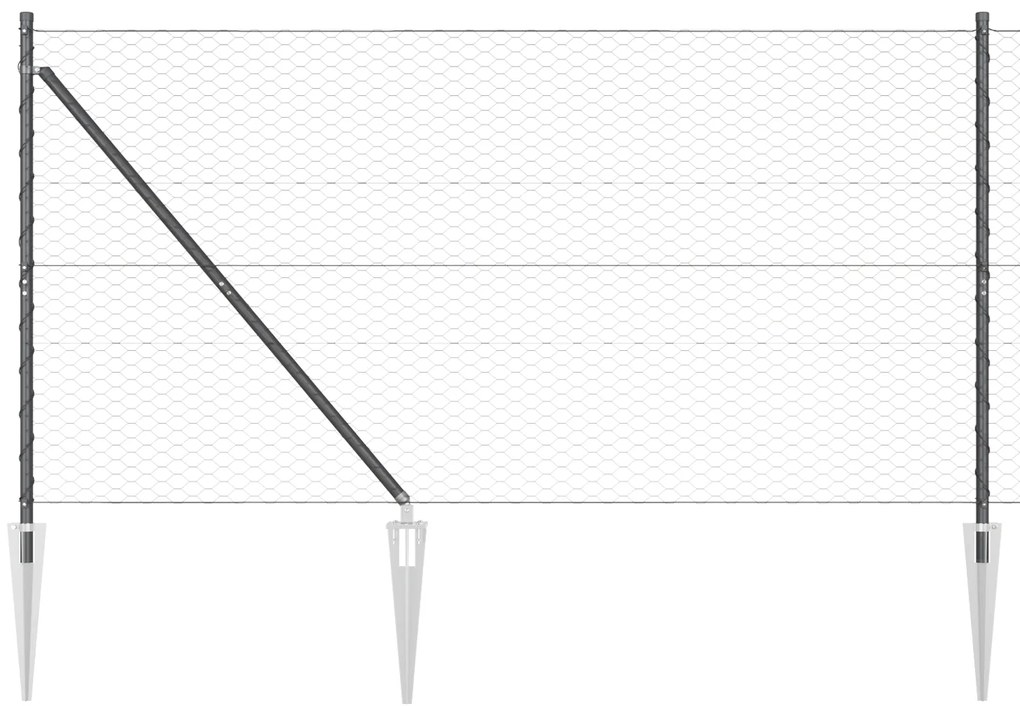 vidaXL Hexagon Fence Γκρι 1.4x10 μ Ατσάλι