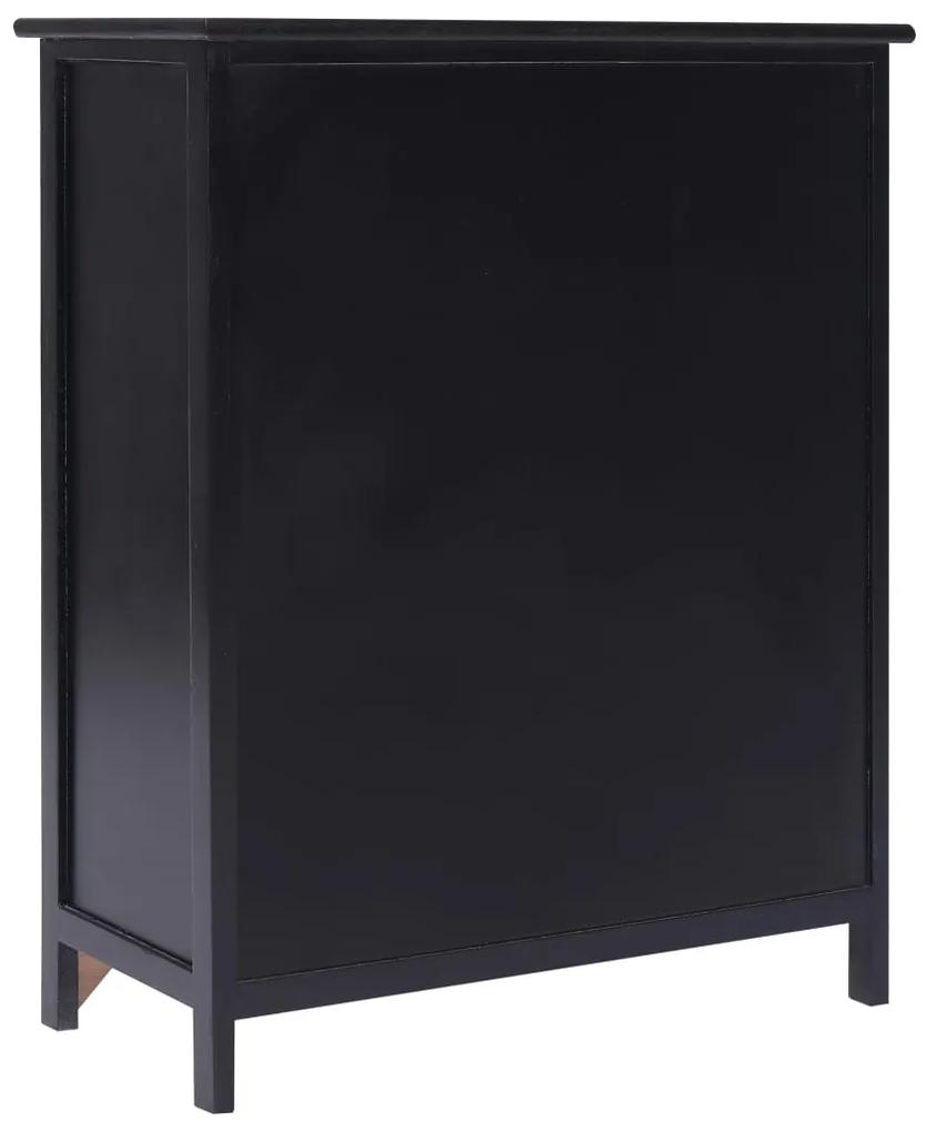 vidaXL Βοηθητική Συρταριέρα Μαύρη 60x30x75 εκ. από Ξύλο Παυλώνιας