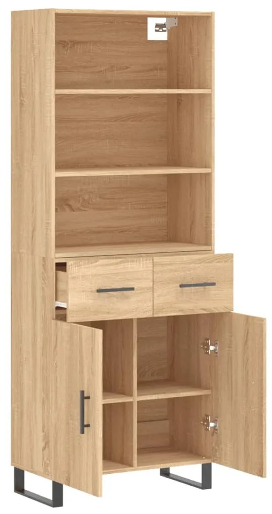 vidaXL Ντουλάπι Sonoma δρυς 69,5 x 34 x 180 εκ. από Επεξεργασμένο Ξύλο