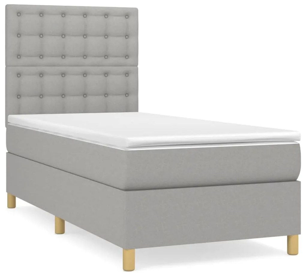 ΚΡΕΒΑΤΙ BOXSPRING ΜΕ ΣΤΡΩΜΑ ΑΝΟΙΧΤΟ ΓΚΡΙ 90X200 ΕΚ. ΥΦΑΣΜΑΤΙΝΟ 3142625