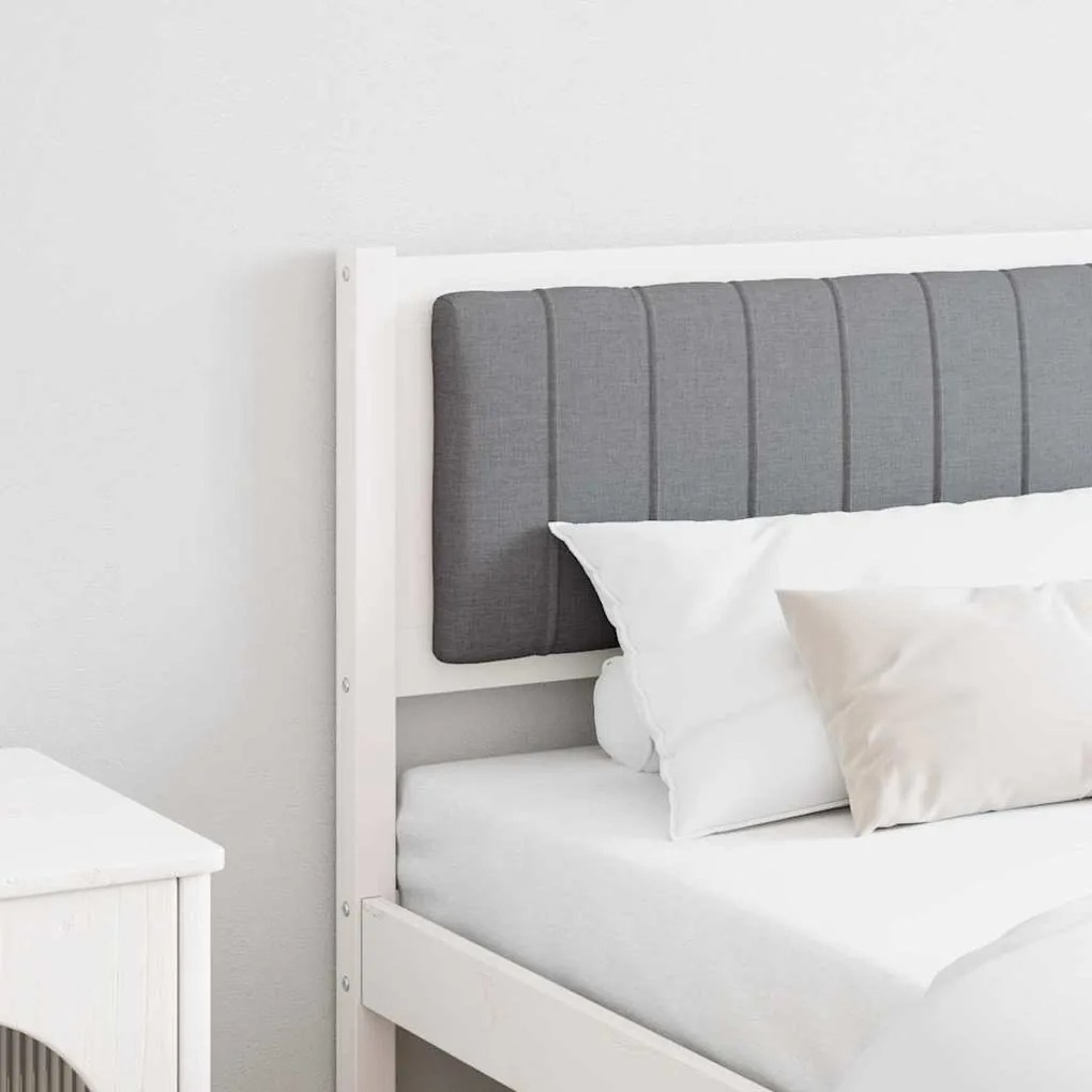 vidaXL Ταπετσαρισμένο κεφαλάρι Λευκό 180 cm Στερεά ξυλεία πεύκου