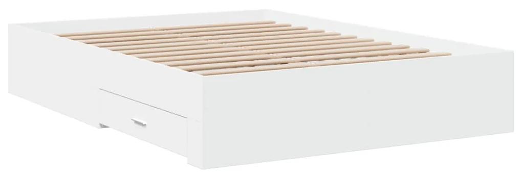 vidaXL Πλαίσιο Κρεβατιού με Συρτάρια Λευκό 120x200 εκ Επεξεργ. Ξύλο
