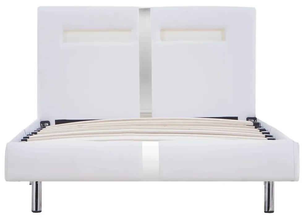 Πλαίσιο Κρεβατιού με LED Λευκό 90x200 εκ. από Συνθετικό Δέρμα - Λευκό