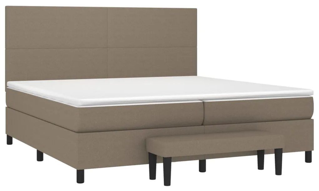 vidaXL Κρεβάτι Boxspring με Στρώμα Taupe 200x200 εκ. Υφασμάτινο