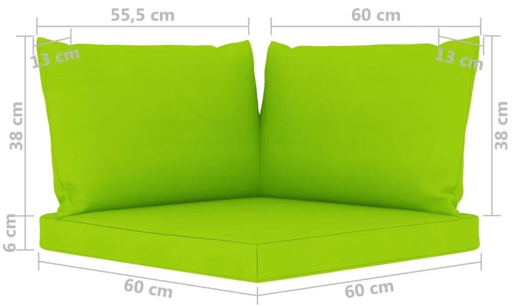 Καναπές Κήπου Τετραθέσιος με Φωτεινά Πράσινα Μαξιλάρια - Πράσινο
