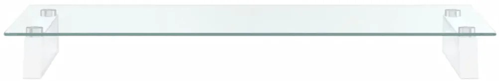 vidaXL Βάση Οθόνης Λευκή 80 x 35 x 8 εκ. από Ψημένο Γυαλί και Μέταλλο