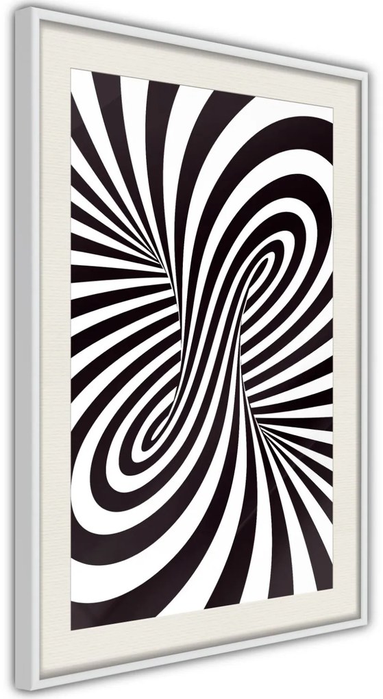 Αφίσα - Black and White Swirl - 20x30 - Χρυσό - Με πασπαρτού