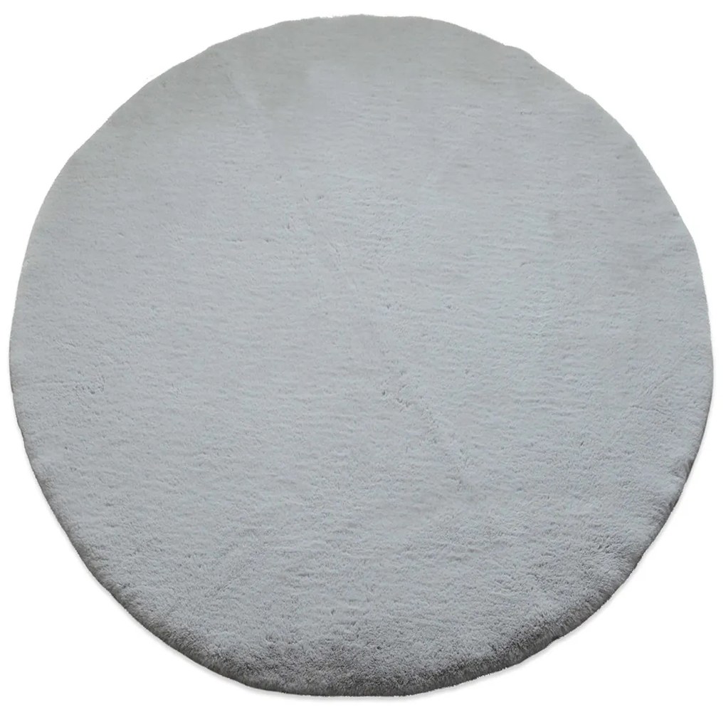 Γούνινο Στρογγυλό Χαλί (Φ160) New Plan Puffy FC6 Light Grey