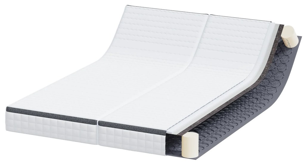 vidaXL Στρώματα 2 pcs Λευκό, Γκρι 80 x 200 cm Πλεκτό ύφασμα