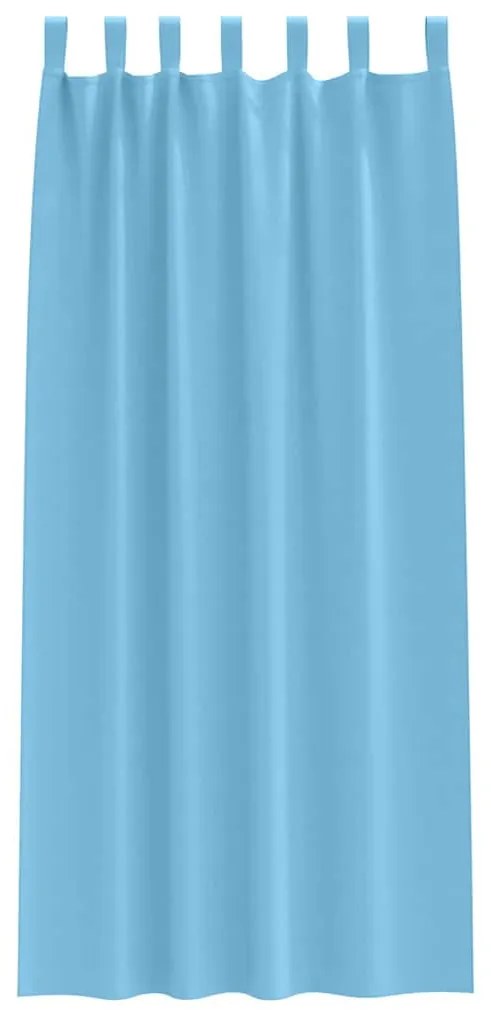 vidaXL Κουρτίνες με κουρτίνες 2 pcs Γαλάζιο 225x140εκ. Πολυεστέρας