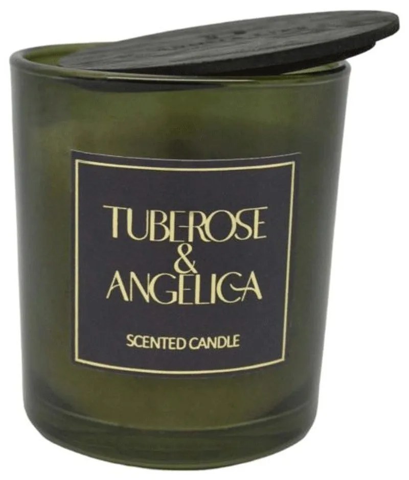 Αρωματικό Κερί Σε Δοχείο Tuberose &amp; Angelica 833191 7x7x7,8cm Dark Green Ankor Glass