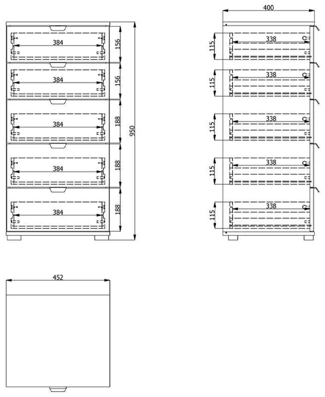 Κομότα - Συρταριέρα Duero 5F 45 Λευκή 45x40x95 εκ. 45x40x95 εκ.